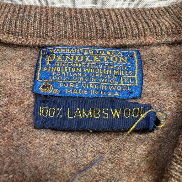 Vintage Pendleton 100% Lambswool Brown Sweater Size X-Large - See Description! - Picture 6 of 8